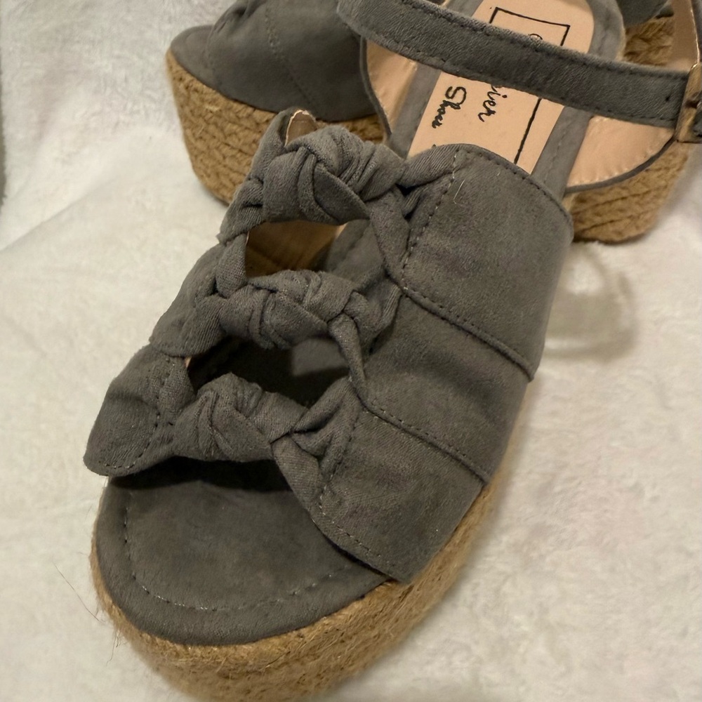 Gray Platform Espadrille Sandals - image 2